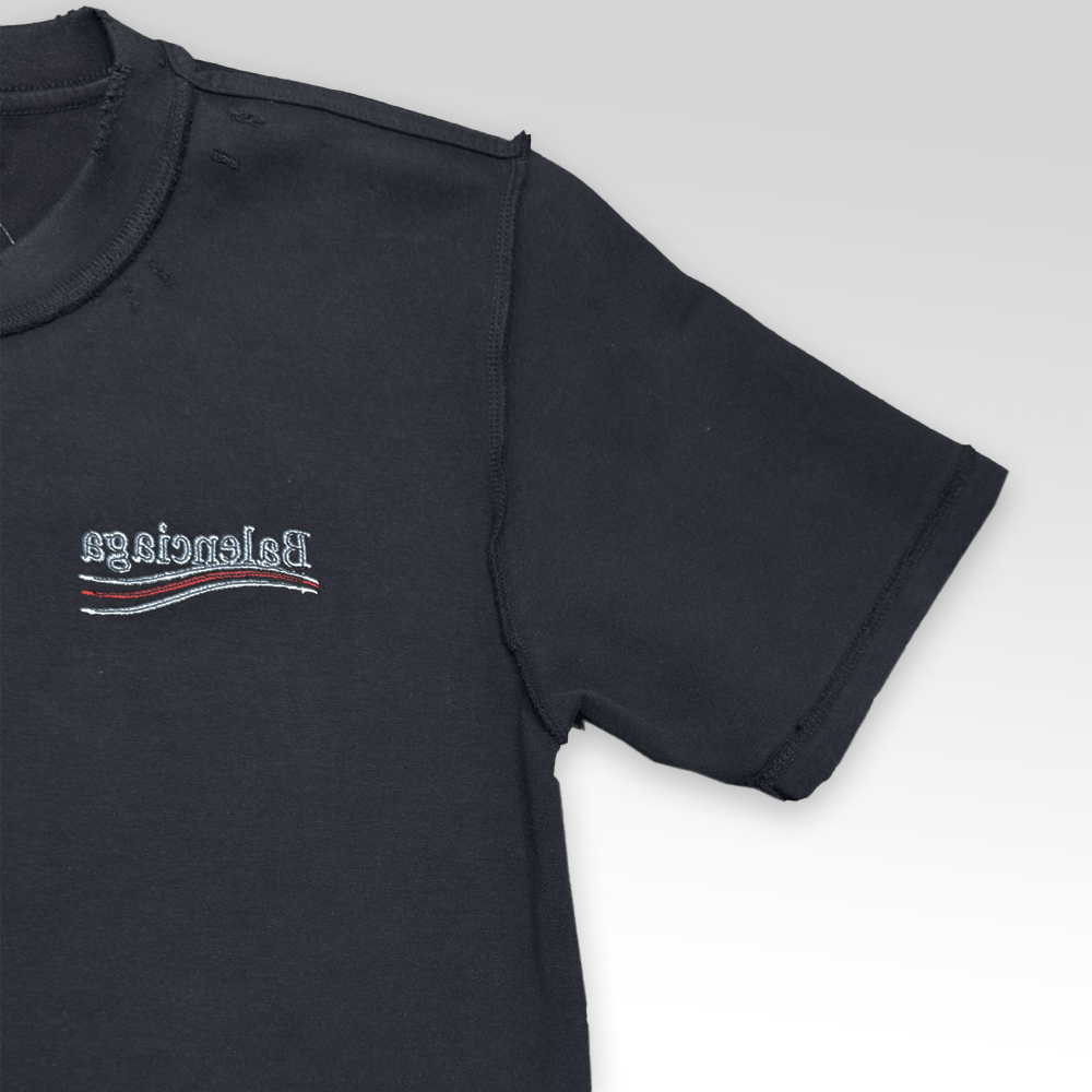 Political Campaign Inside-out T-shirt in Faded Black