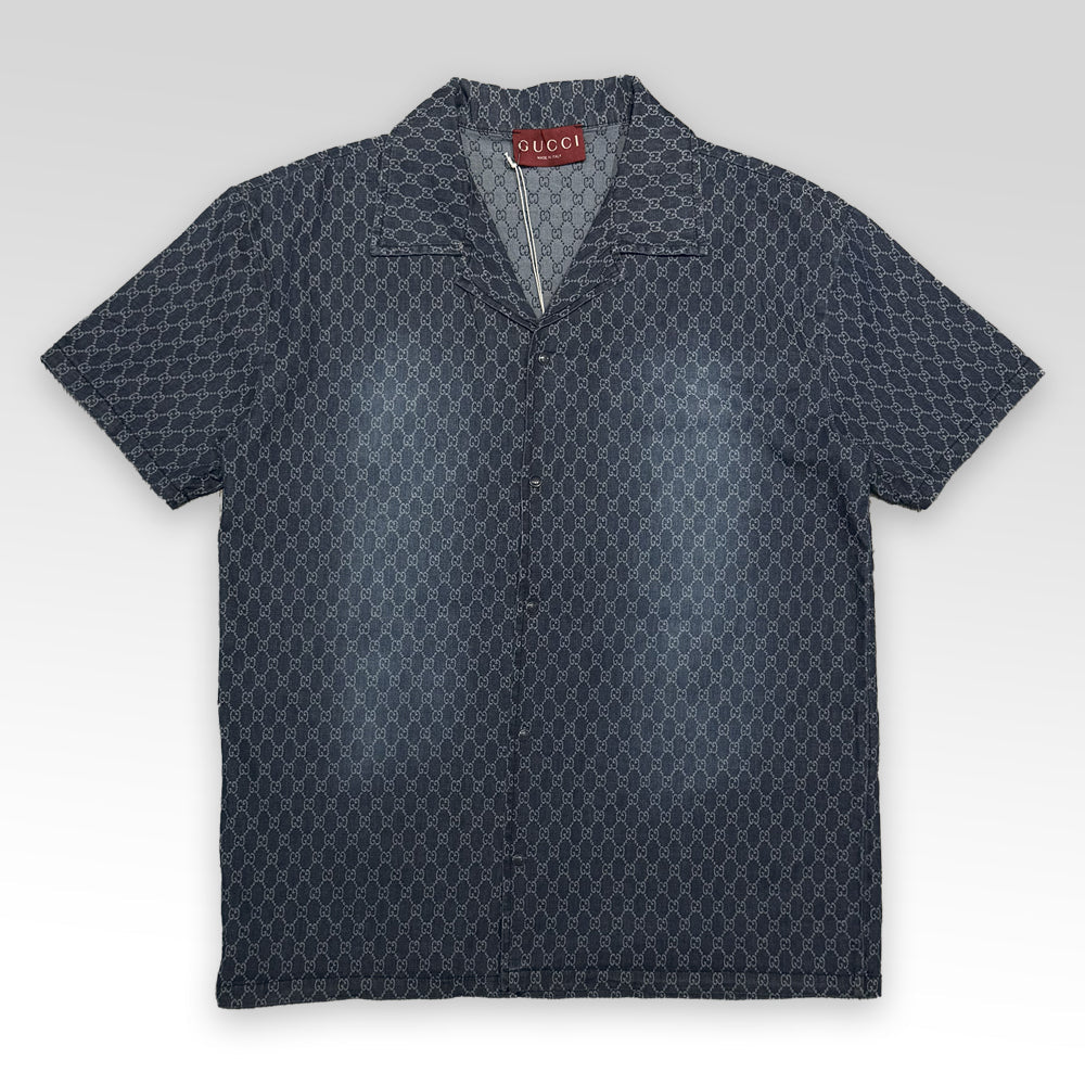 GUCCI GG Denim Shirt&Shorts Set