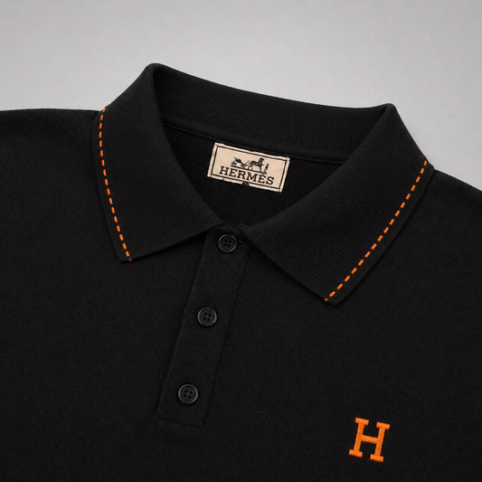 H Logo Knit Polo Shirt