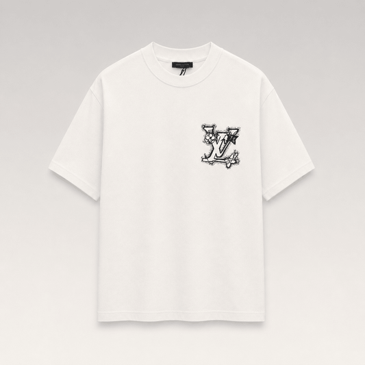 Print and Embroidered Signature T-Shirt