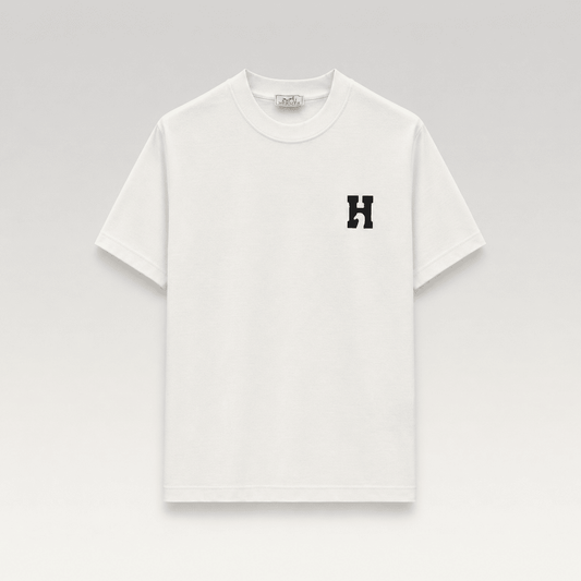 "H Logo" T-shirt With Leather Detail
