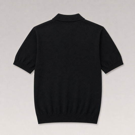 H Logo Cotton Knit Polo Shirt