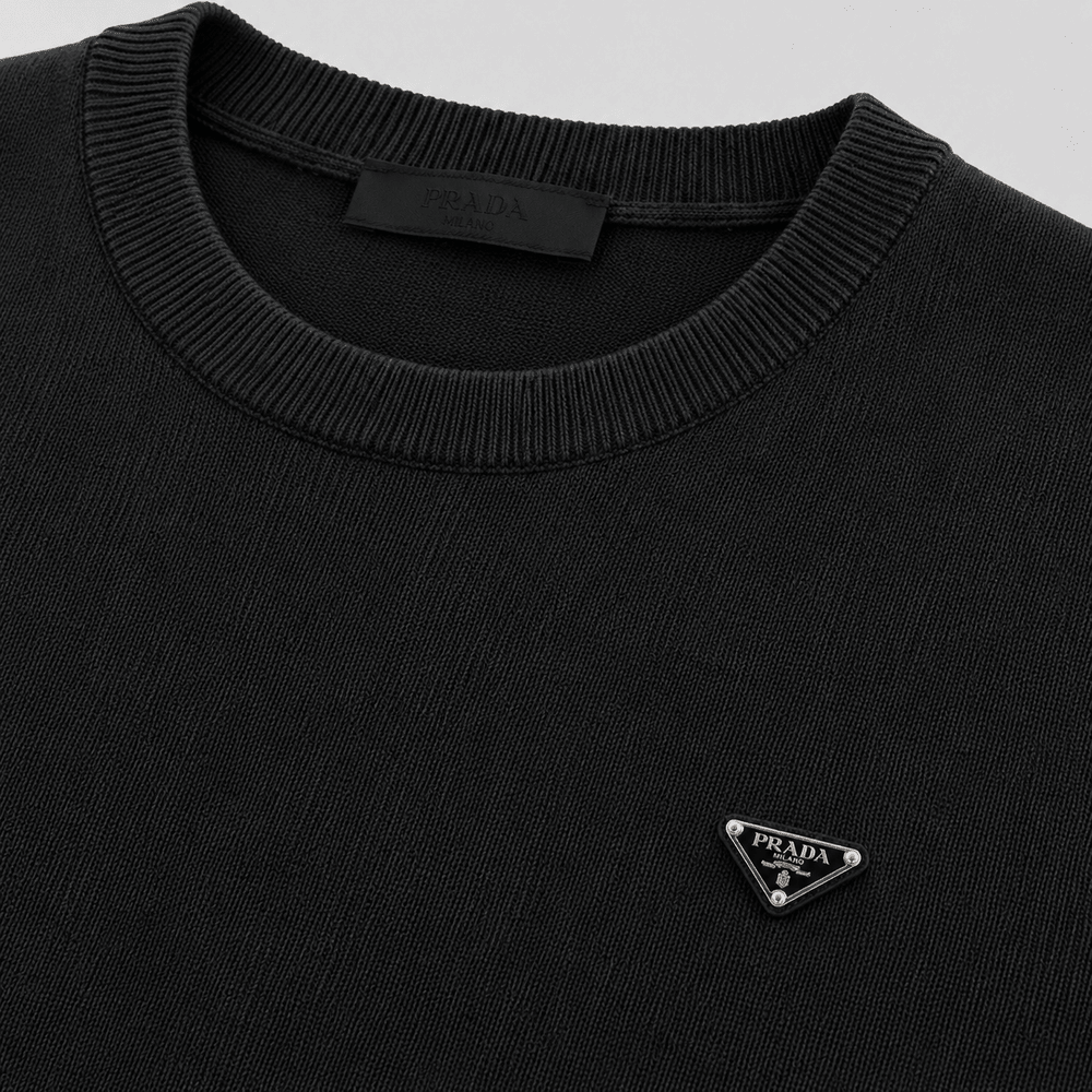 Metal Triangle Logo Knit T-Shirt
