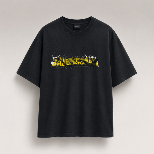 Messy Spray Faded Effect T-shirt Shorts Set