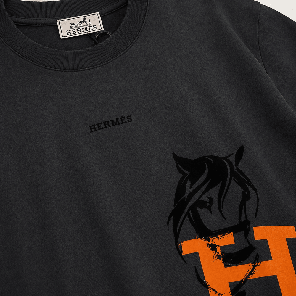 Flocked Horse Logo T-Shirt