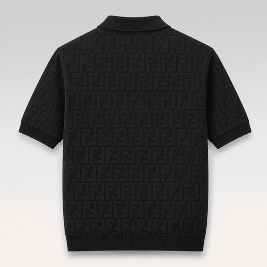 Jacquard Monogram Knit Polo Shirt