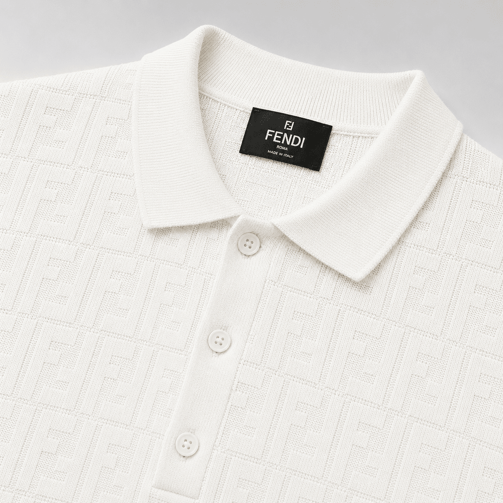 Jacquard Monogram Knit Polo Shirt