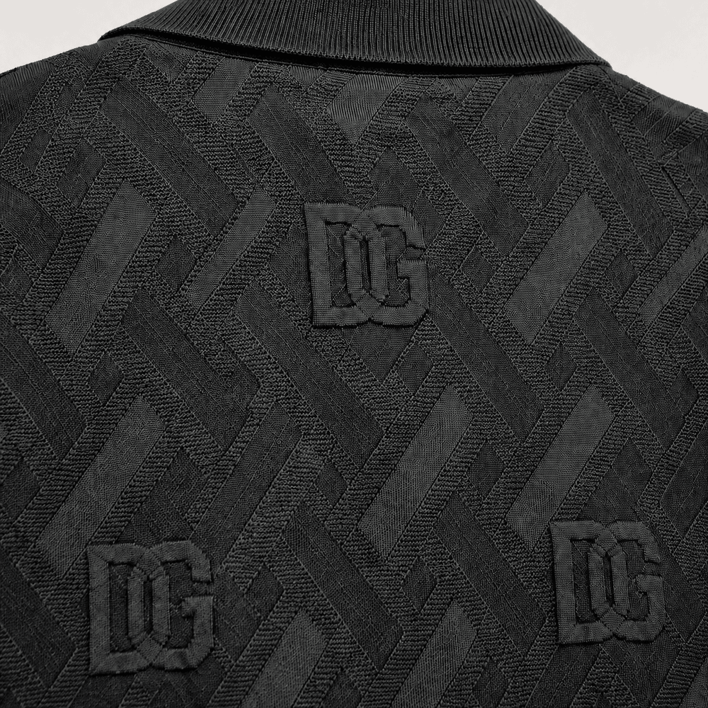 Logo-Jacquard Knit Polo Shirt