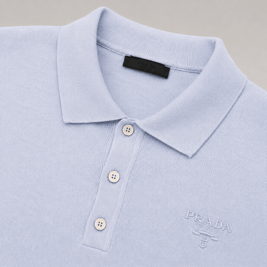 Embroidered Logo Knit Polo Shirt