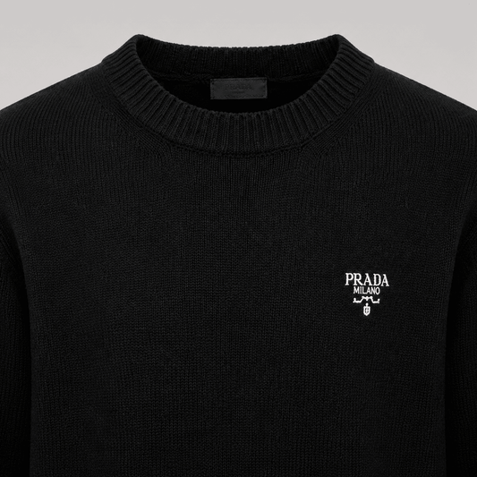 Embroidered Logo Knit Sweater