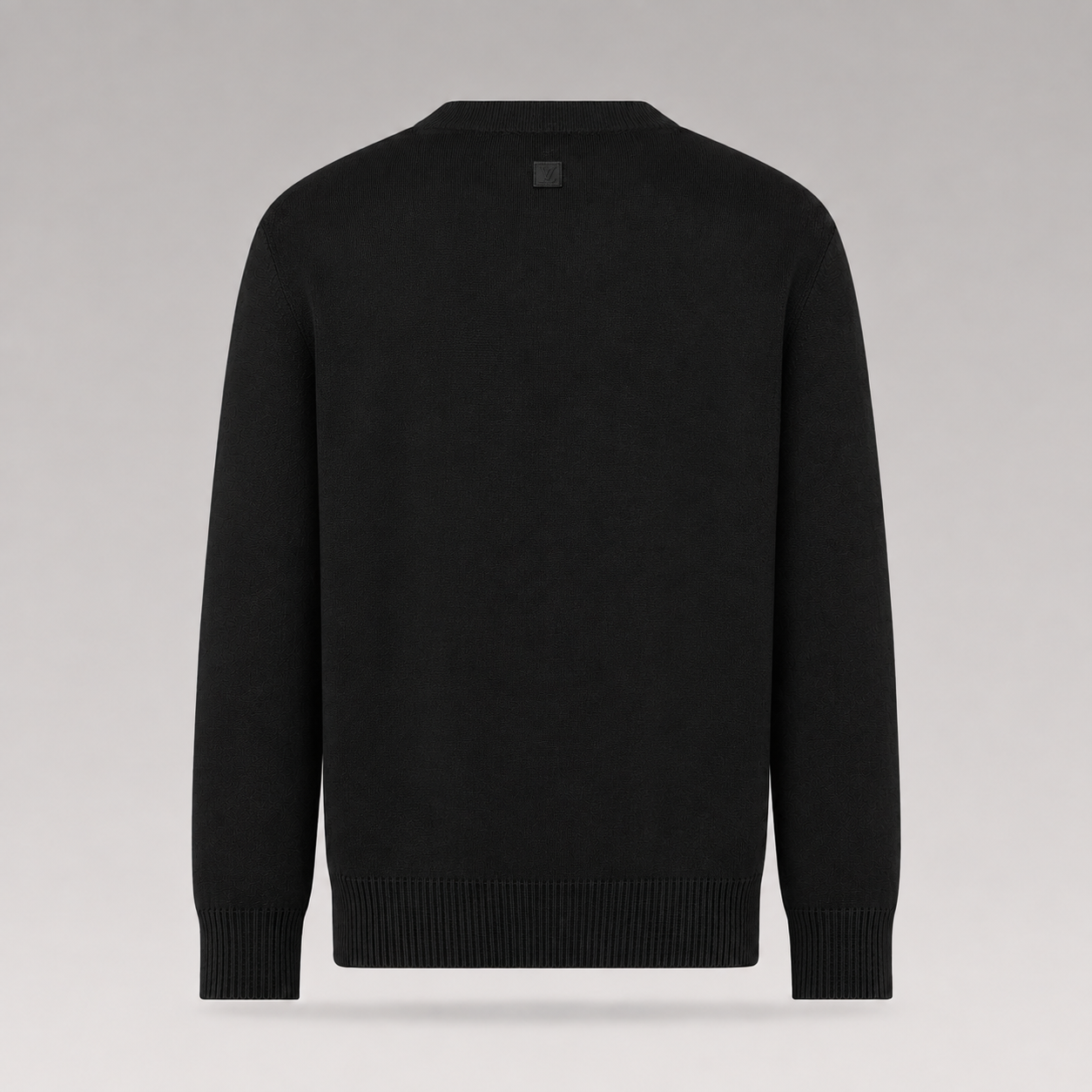 Pointelle Knit Long-Sleeved Crewneck Sweater
