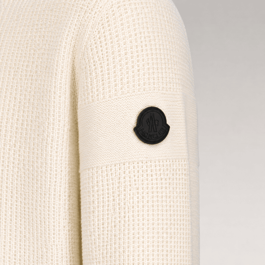 Logo-Patch Waffle-Knit Sweater
