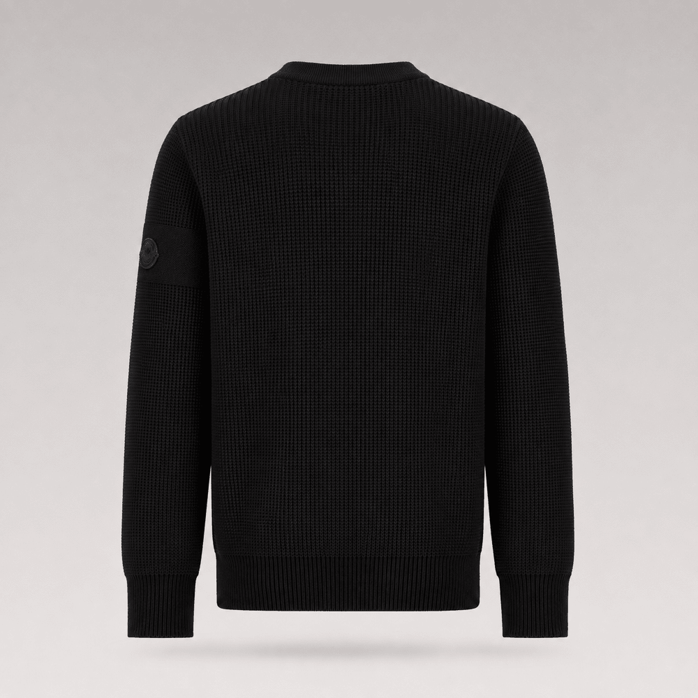 Logo-Patch Waffle-Knit Sweater