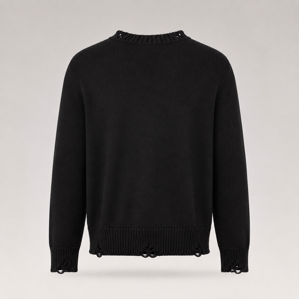 Logo Distressed Knit Sweater
