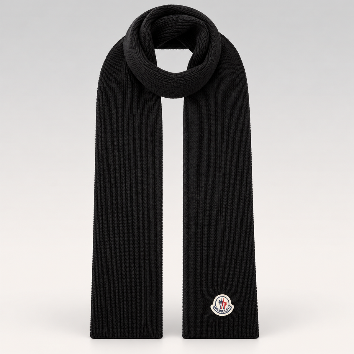 Logo-Patch Ribbed Knit Beanie & Scarf Set