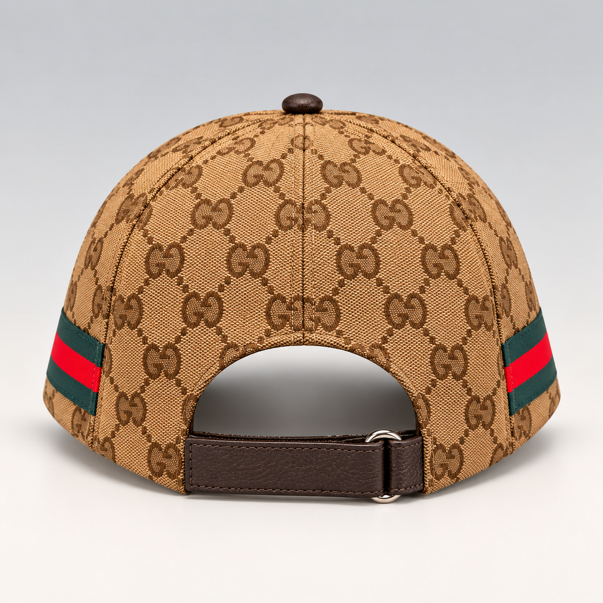 Monogram Cap with Web Stripe Detail
