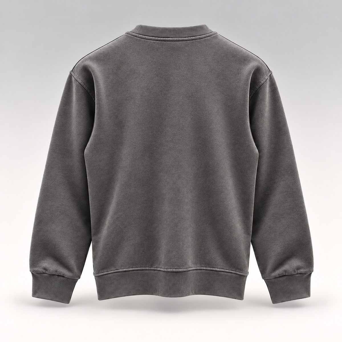 Signature Pocket Washed Grey Crewneck Sweatshirt