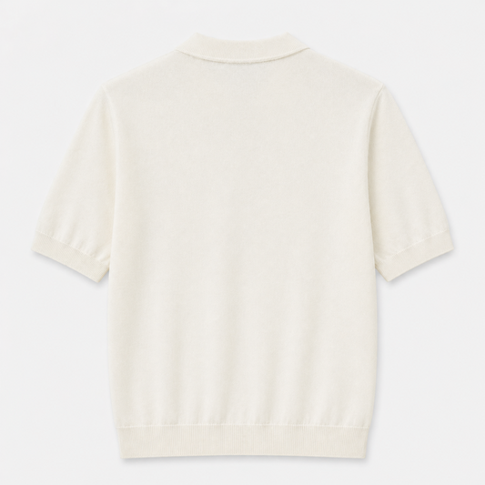 Zip-Up Knitted Polo Shirt
