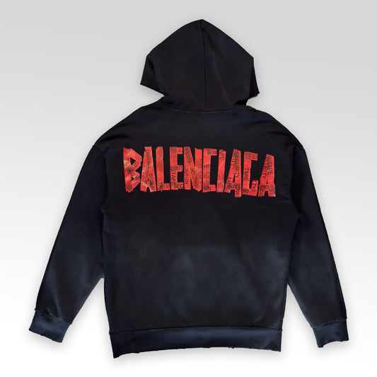BALENCIAGA Security Tape Type Logo Oversized Hoodie