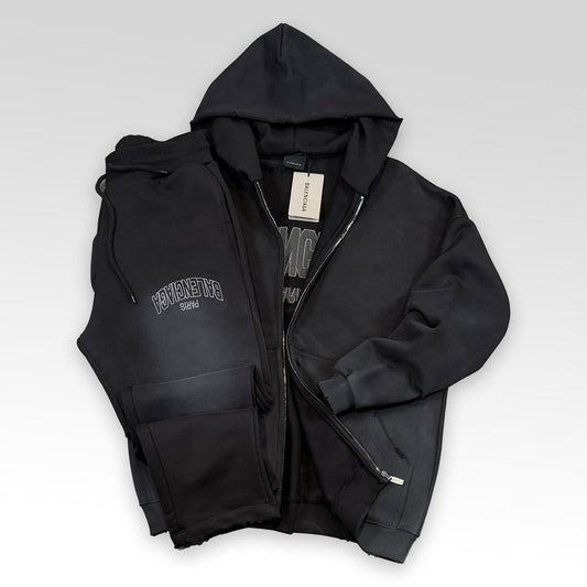 Faded Effect Zip Up Tracksuit