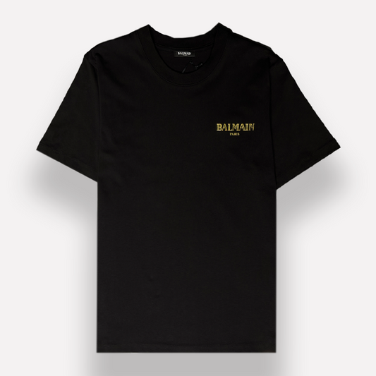BALMAIN Paris T-Shirt With Gold Logo