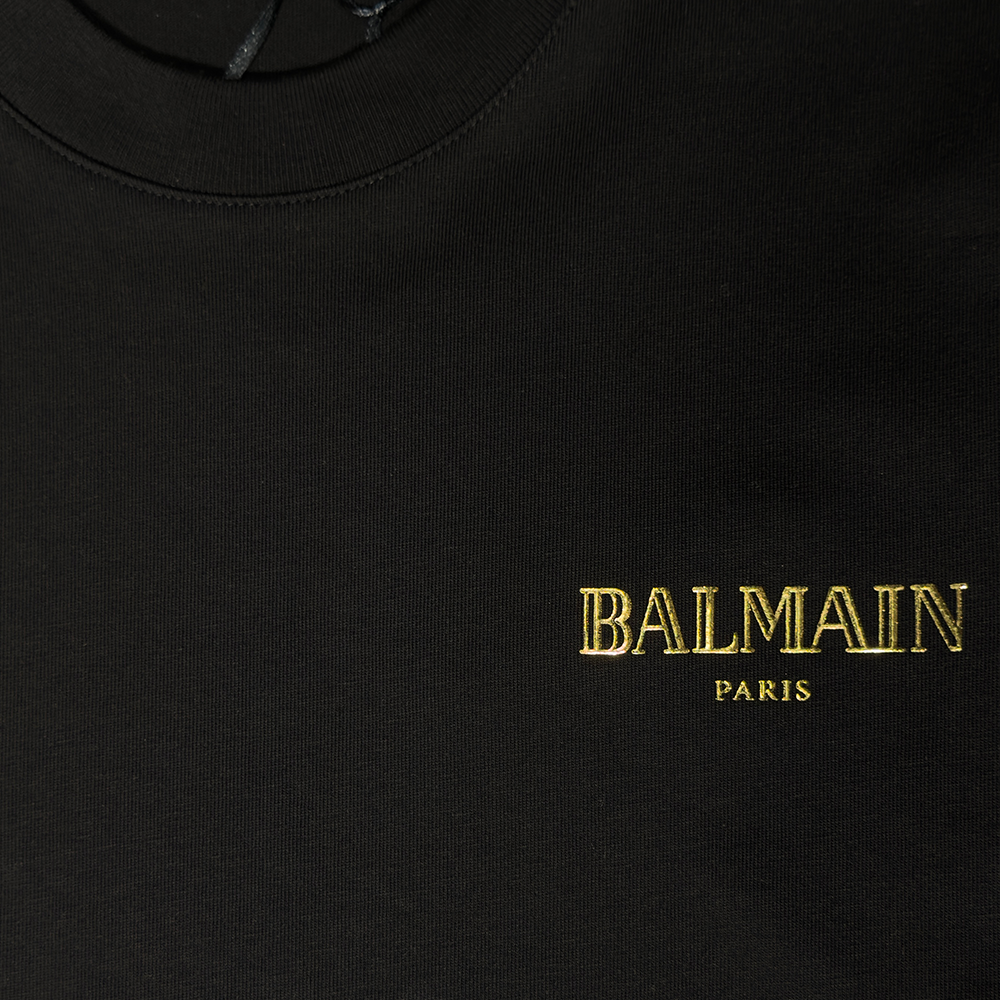 BALMAIN Paris T-Shirt With Gold Logo