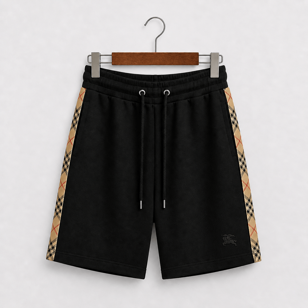 Check Trim Cotton T-shirt- Shorts Set