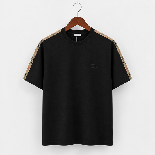 Check Trim Cotton T-shirt- Shorts Set