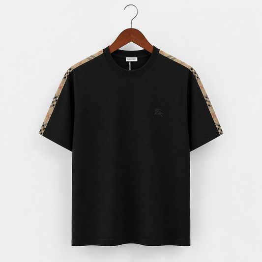 Check Trim Cotton T-shirt- Shorts Set