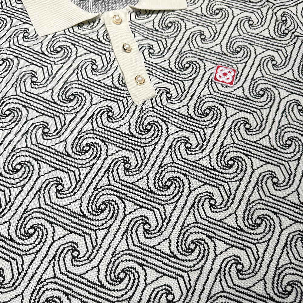 CASABLANCA Monogram Knit Polo Shirt