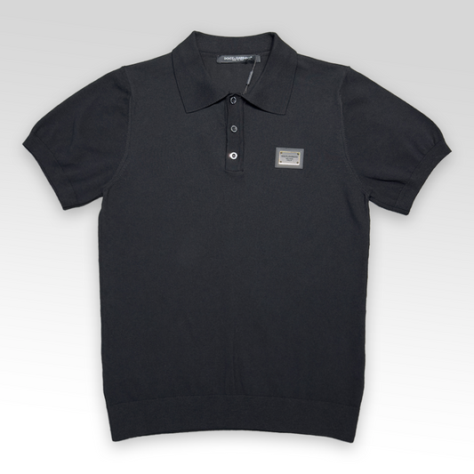 DOLCE&GABBANA Knit Polo shirt With Branded Tag