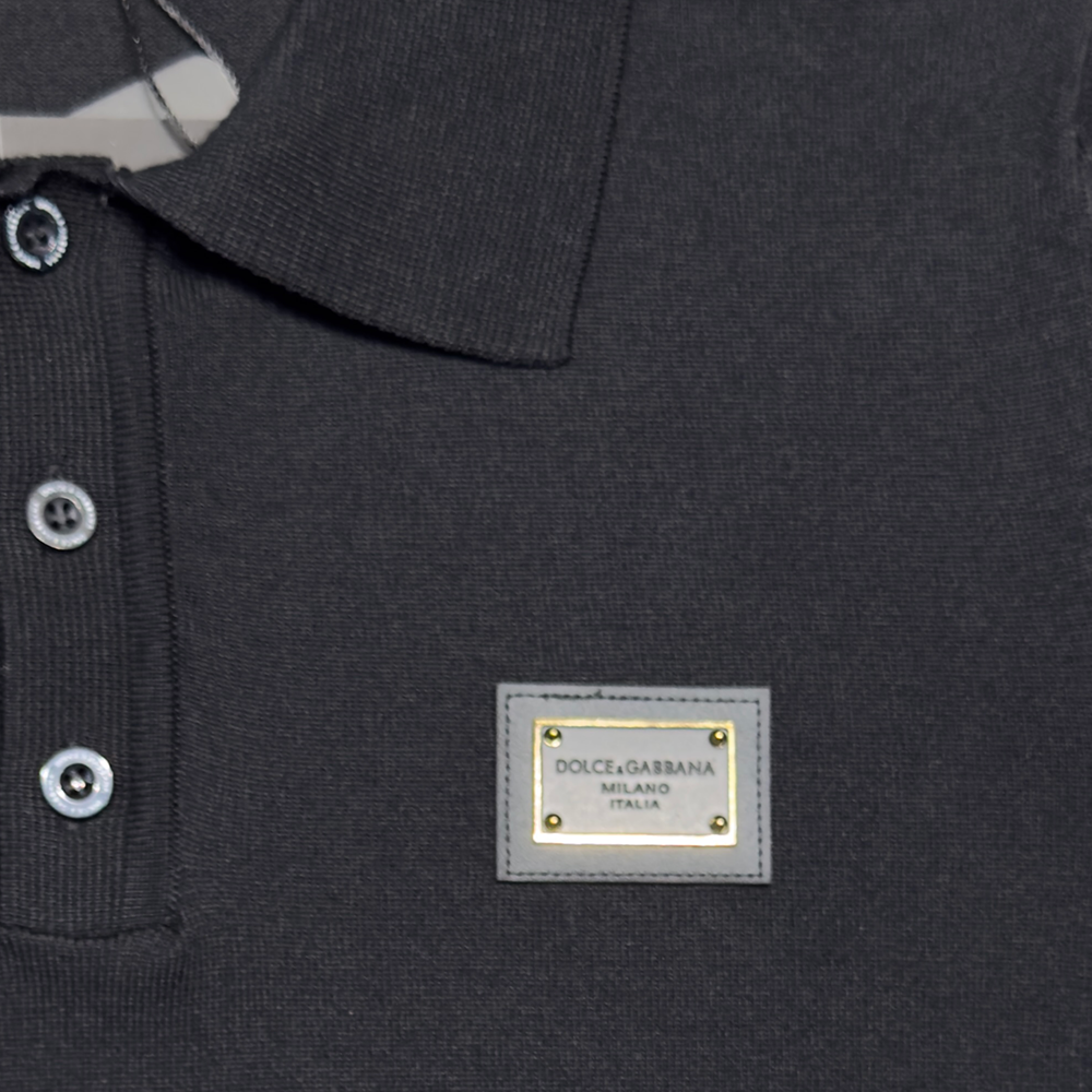 Knit Polo shirt With Branded Tag