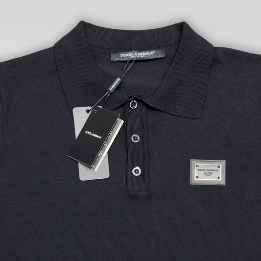 Knit Polo shirt With Branded Tag