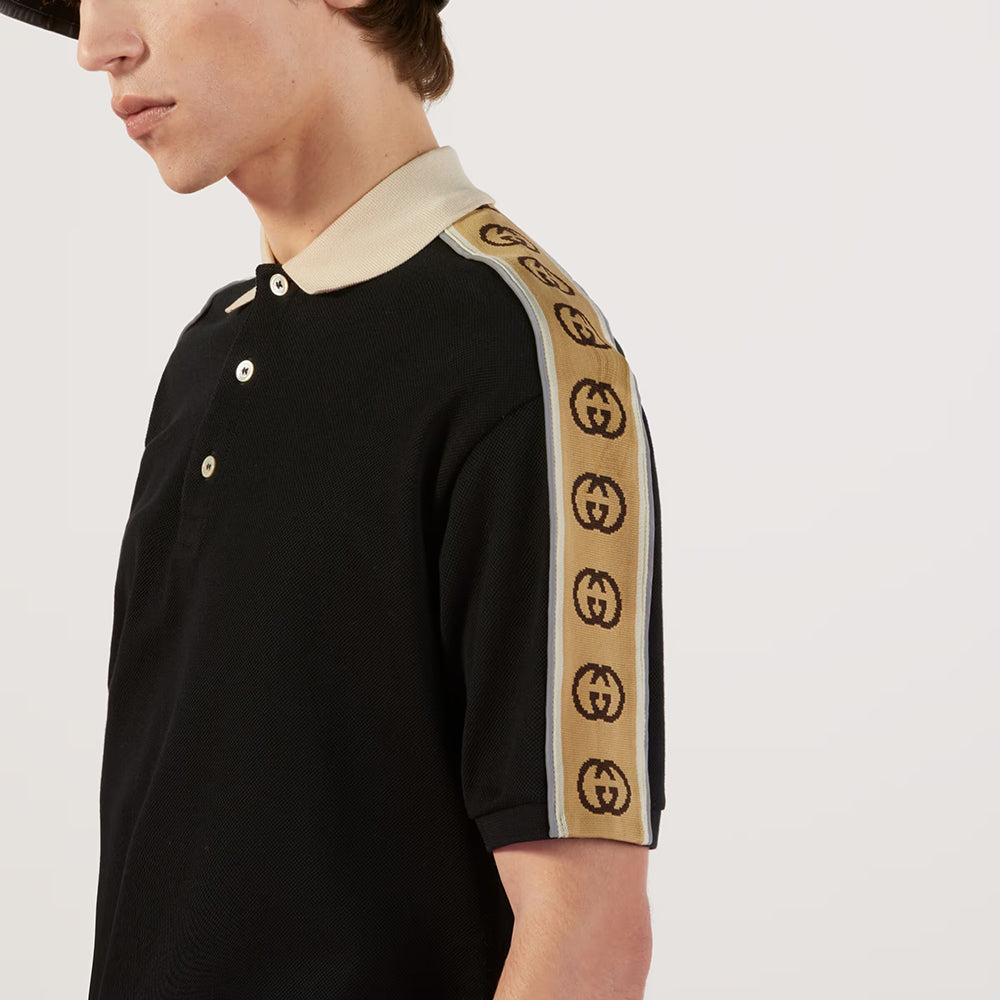 GUCCI Reflective short-sleeved polo shirt