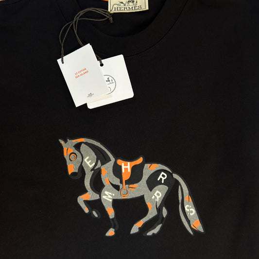 Flocked Horse Logo T-Shirt