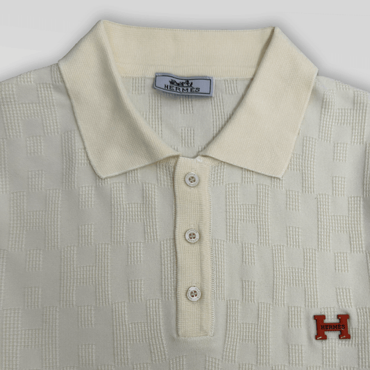 Jacquard Knit Polo Shirt