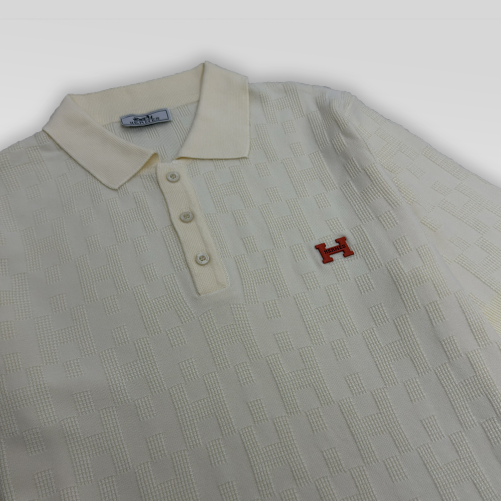 Jacquard Knit Polo Shirt