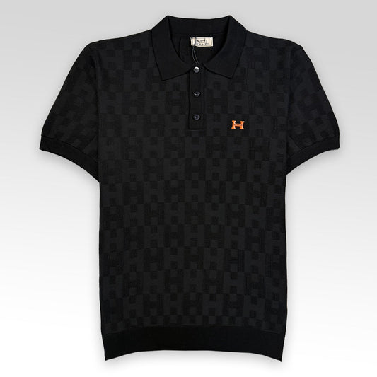 HERMES Jacquard Knit Polo Shirt