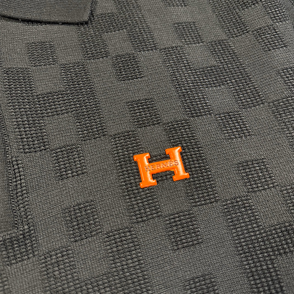 HERMES Jacquard Knit Polo Shirt