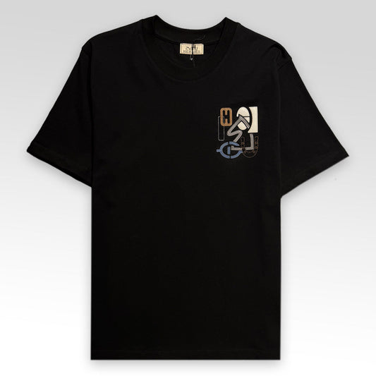 HERMES "H Puzzle" T-shirt With Leather Detail
