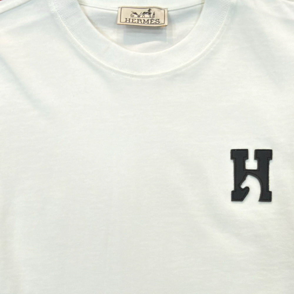 "H Logo" T-shirt With Leather Detail