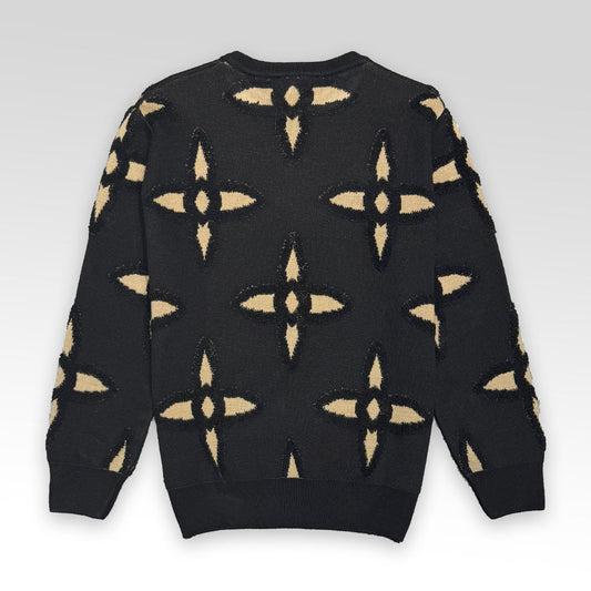 Cotton Crewneck Knit Sweater