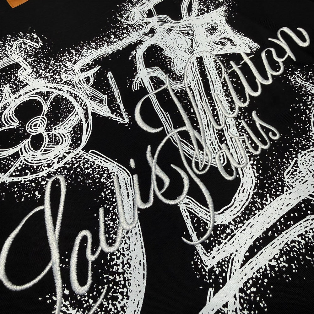 Print and Embroidered Signature T-Shirt