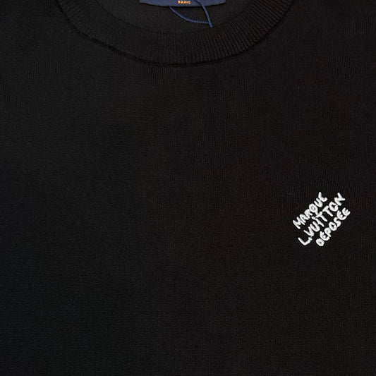 Short-Sleeved Cotton Crewneck Knit T-Shirt