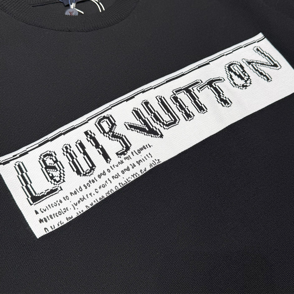 LV Short-Sleeved Cotton Crewneck Knitwear