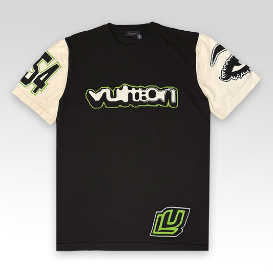 LV Short-Sleeved  Cotton Intarsia  Crewneck Knitwear