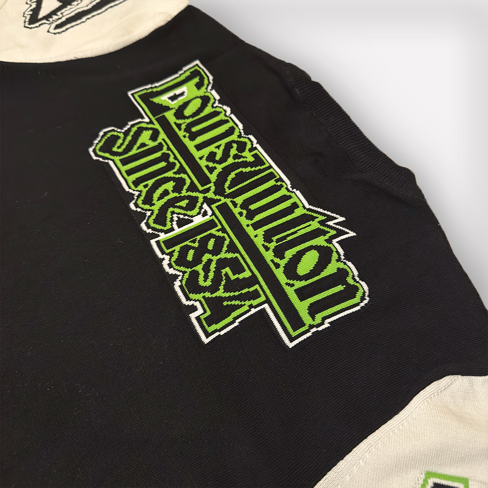 LV Short-Sleeved Cotton Intarsia Crewneck Knitwear