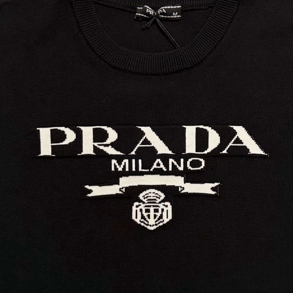 PRADA Short-Sleeved Cotton Crewneck Knitwear