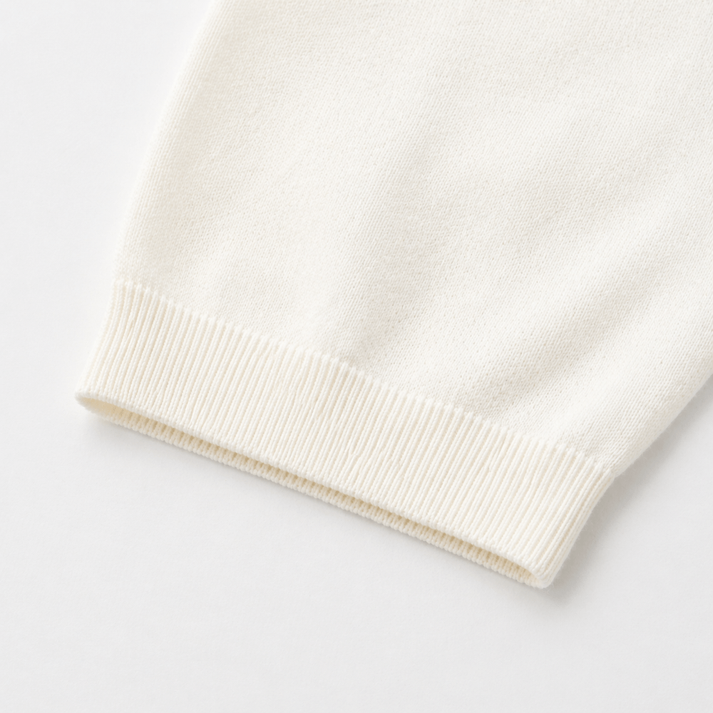 Short-Sleeved Cotton Crewneck Knitwear