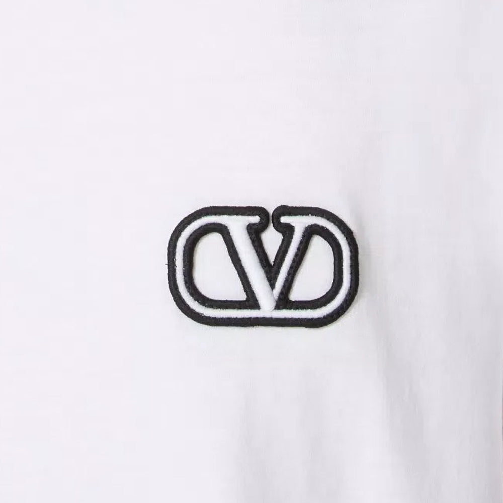 Cotton T-Shirt With V Logo Signature Patch